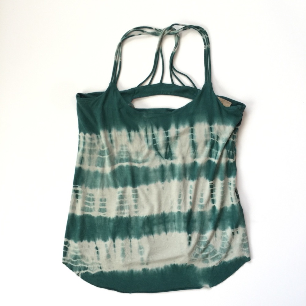 Chaser Tie Dye Strappy Tank Keyhole Back Sz M